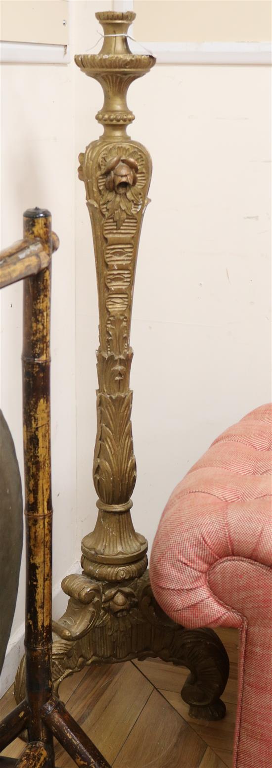 A French giltwood torchere, 19th century H.140cm